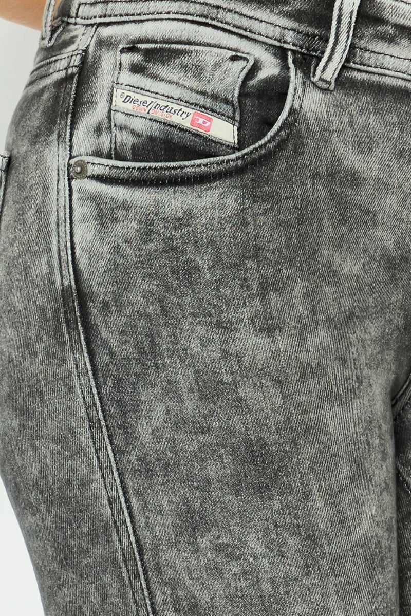 DIESEL Women Skinny Fit Washed Jeans, Grey - Image 5